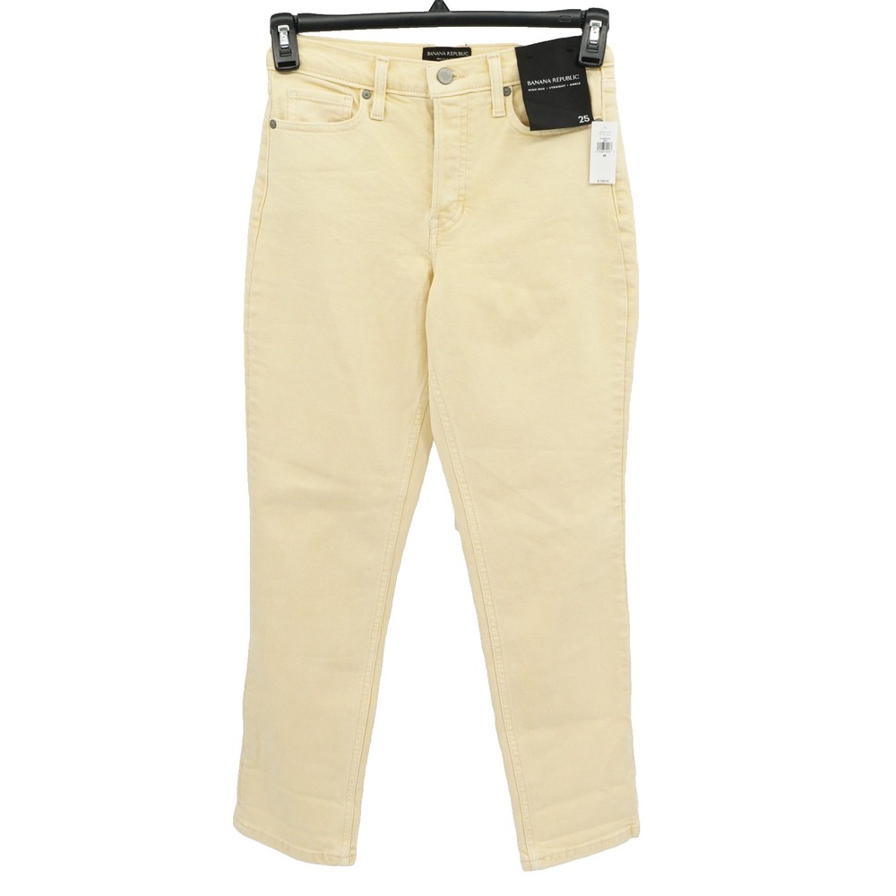 Banana Republic Denim Pant SZ 25 High Rise Straight Ankle Preppy Elevated Casual